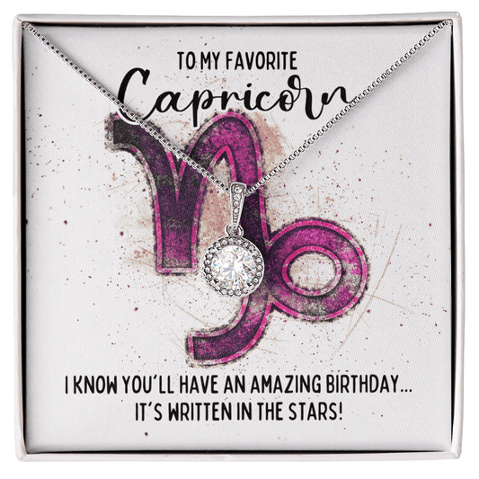 Capricorn Birthday Necklace - Zodiac Gift - Dec 22 – Jan 19 Two-Toned Box