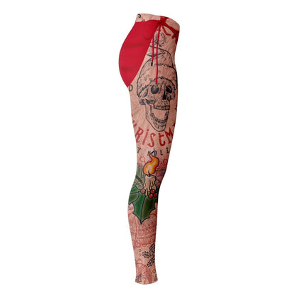 Christmas Tattoo Leggings - Funny Christmas Leggings