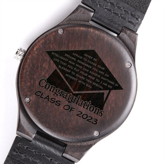 Class of 2023 Graduation Gift - Engraved Wooden Watch - Graduation Gift for Nephew, Son, Grandson, Brother