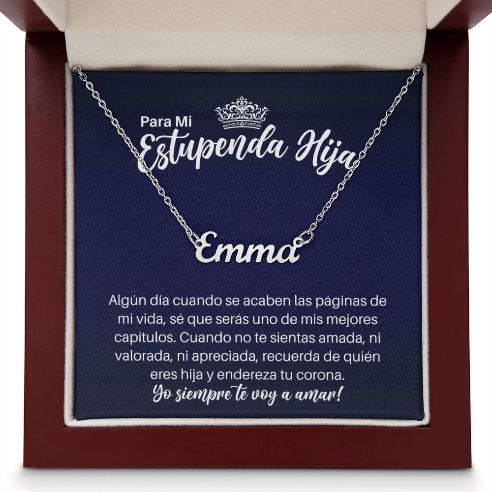 Collar Con Nombre Personalizado Para Mi Estupenda Hija - Enderezar Su Corona - Graduación Motivacional, Boda, Navidad O Regalo De Cumpleaños