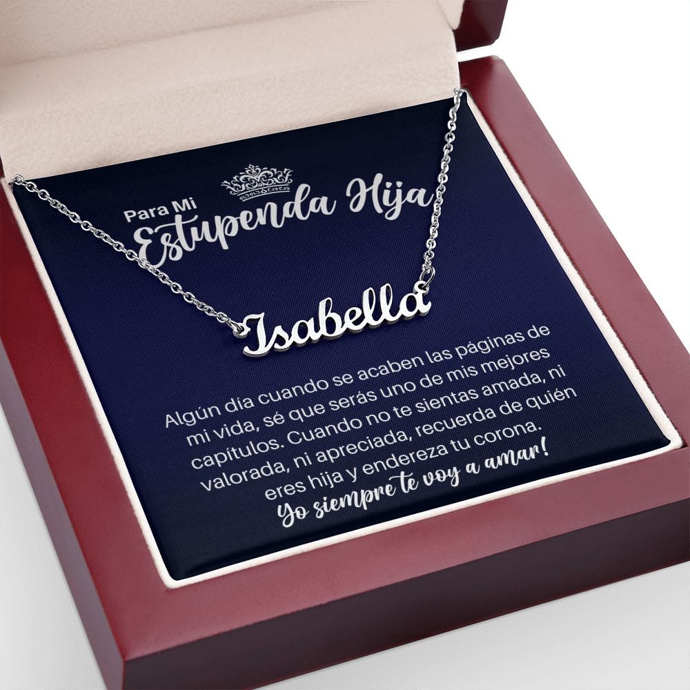 Collar Con Nombre Personalizado Para Mi Estupenda Hija - Enderezar Su Corona - Graduación Motivacional, Boda, Navidad O Regalo De Cumpleaños