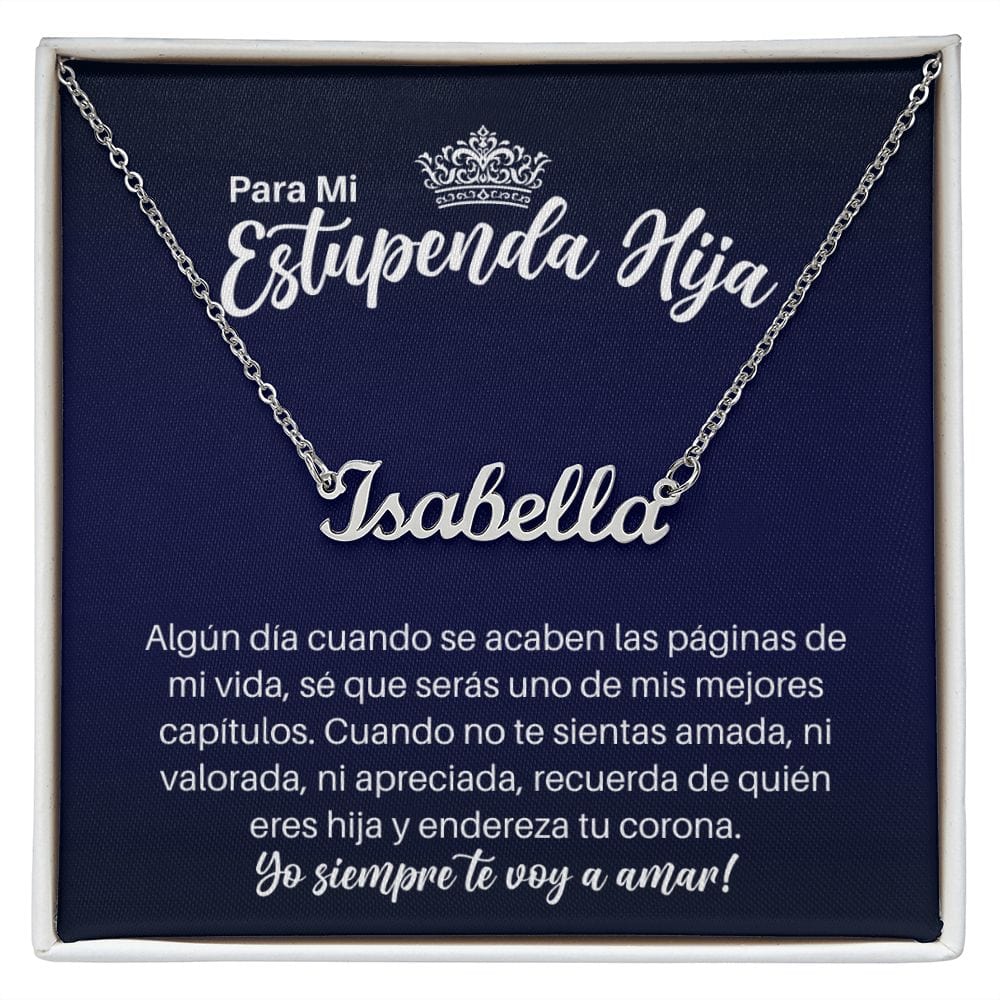 Collar Con Nombre Personalizado Para Mi Estupenda Hija - Enderezar Su Corona - Graduación Motivacional, Boda, Navidad O Regalo De Cumpleaños