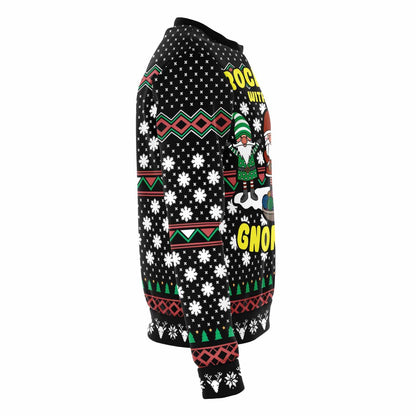 Crocheting With My Gnomies - Funny Crocheter Gift Ugly Christmas Sweater (Sweatshirt)