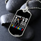 Dare to Be Yourself Dabbing Skeleton - Autism Awareness Dog Tag Necklace