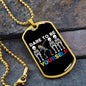 Dare to Be Yourself Dabbing Skeleton - Autism Awareness Dog Tag Necklace