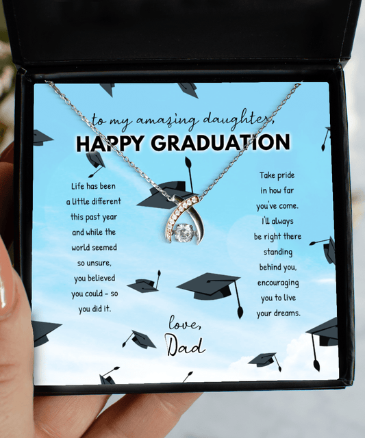 Daughter Graduation Gifts - You Believed You Could So You Did It - Wishbone Necklace for High School or College Graduation - Jewelry Gift Daughter