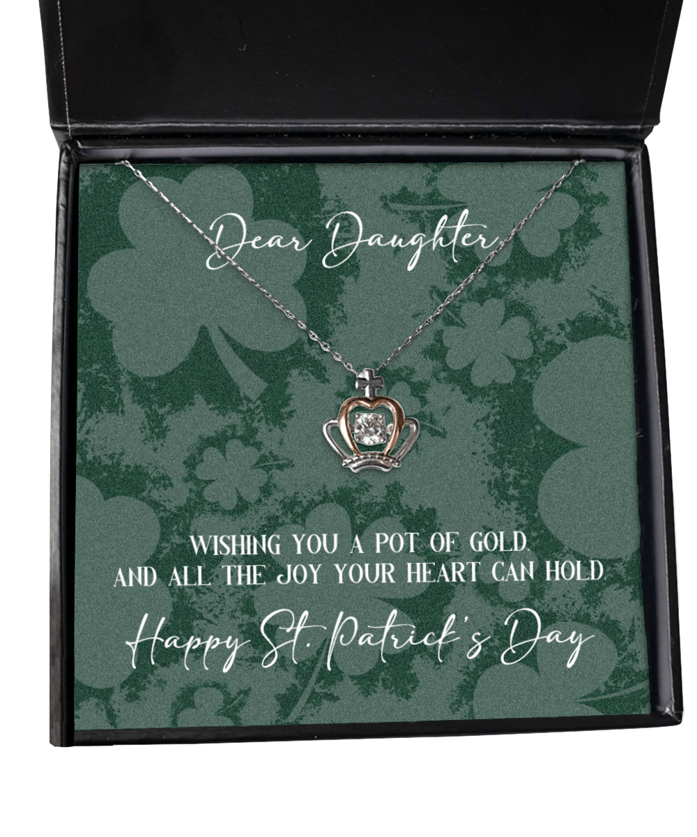 Daughter St. Patrick's Day Gift - Wishing You a Pot of Gold - Crown Necklace for St. Patrick's Day - Jewelry Gift for Daughter