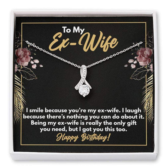 Ex-Wife Birthday Gift - Necklace for Ex-Wife - Funny Birthday Jewelry Standard Box