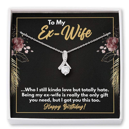 Ex-Wife Birthday Necklace - Gift for Ex-Wife - Funny Birthday Jewelry Standard Box