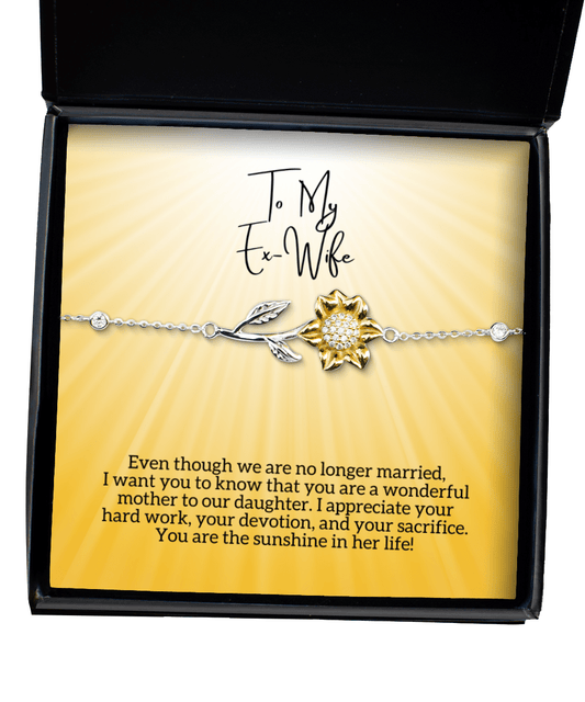 Ex-Wife Mother's Day Gift - Sunshine In Her Life - Sunflower Bracelet for Mother's Day - Jewelry Gift for Ex Wife