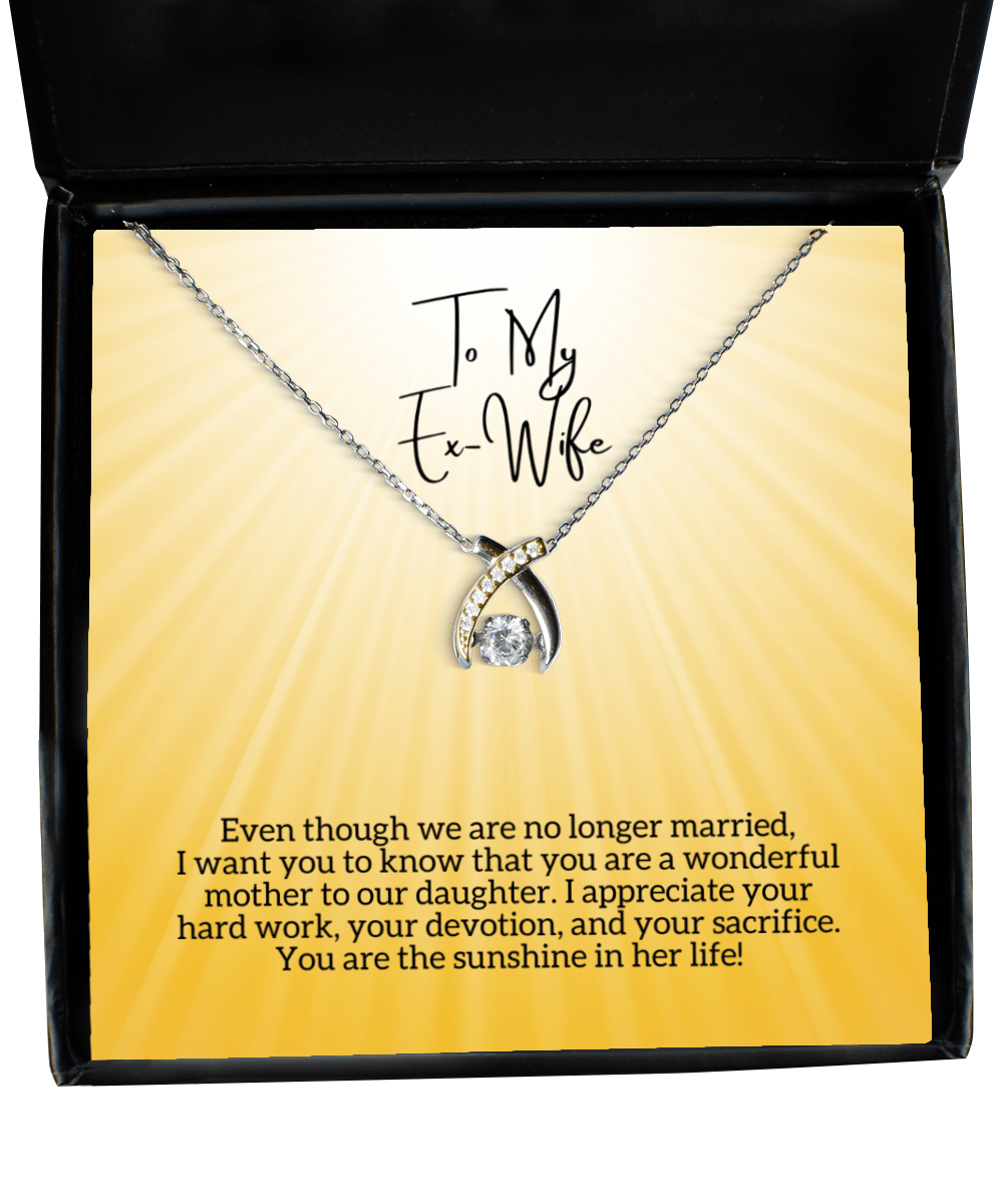 Ex-Wife Mother's Day Gift - Sunshine In Her Life - Wishbone Necklace for Mother's Day - Jewelry Gift for Ex Wife