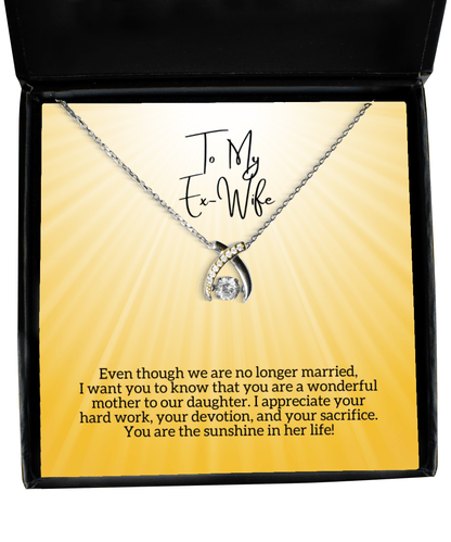 Ex-Wife Mother's Day Gift - Sunshine In Her Life - Wishbone Necklace for Mother's Day - Jewelry Gift for Ex Wife