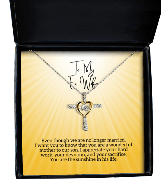 Ex-Wife Mother's Day Gift - Sunshine In His Life - Cross Necklace for Mother's Day - Jewelry Gift for Ex Wife
