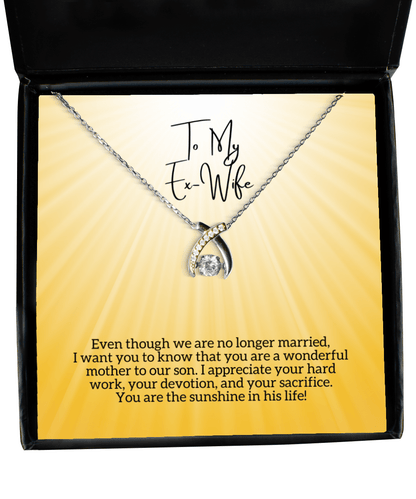 Ex-Wife Mother's Day Gift - Sunshine In His Life - Wishbone Necklace for Mother's Day - Jewelry Gift for Ex Wife