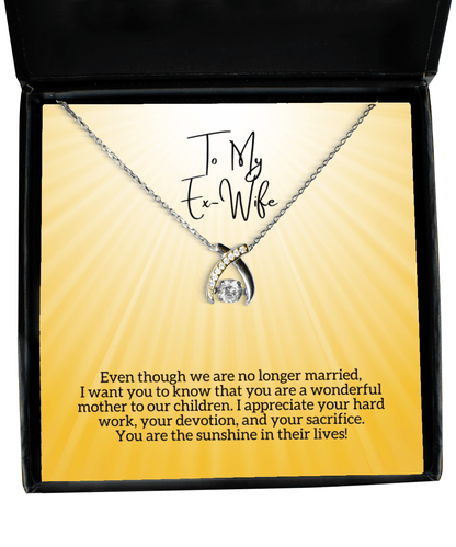 Ex-Wife Mother's Day Gift - Sunshine in Their Lives - Wishbone Necklace for Mother's Day - Jewelry Gift for Ex Wife