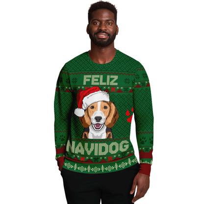 Feliz Navidog - Beagle - Funny Dog Lover Ugly Christmas Sweater (Sweatshirt)
