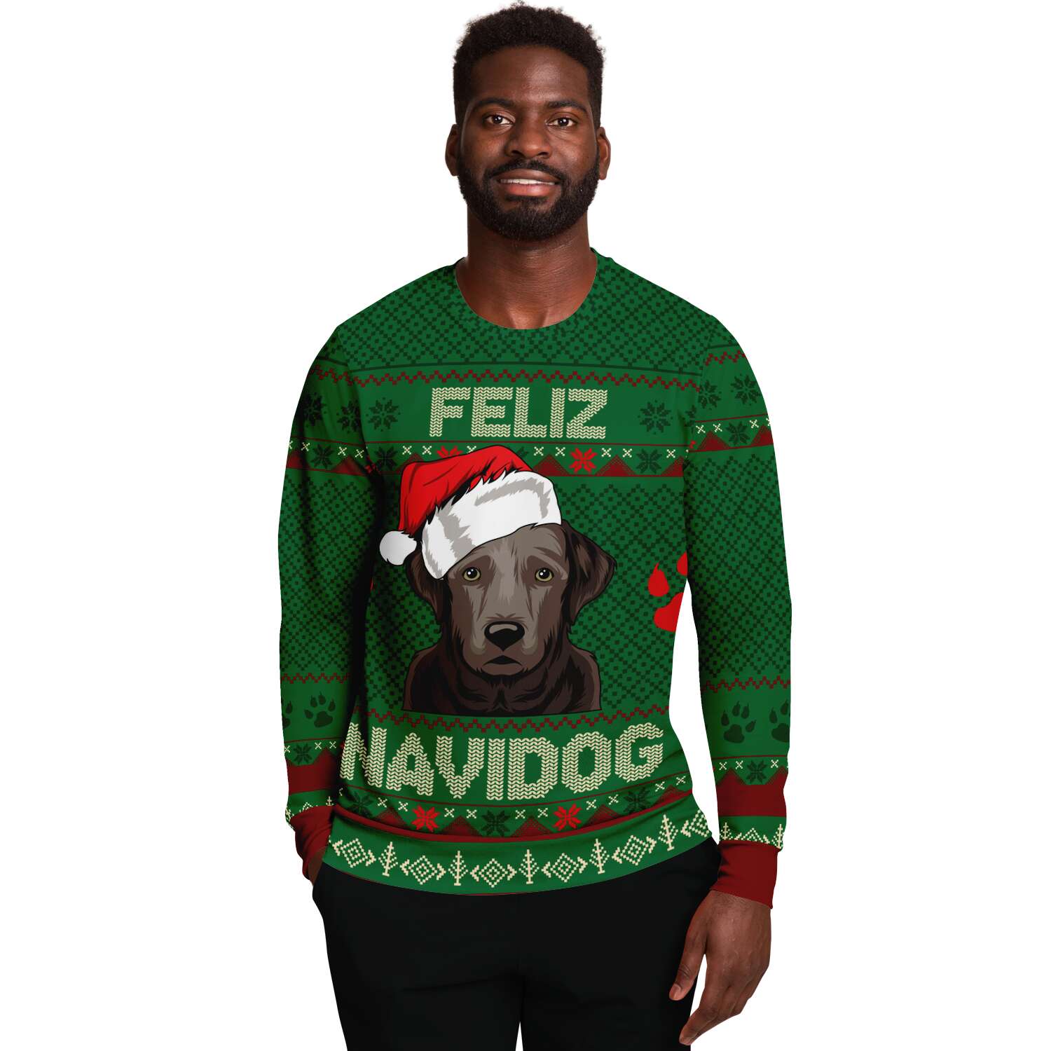 Feliz Navidog - Labrador - Funny Lab Dog Lover Ugly Christmas Sweater (Sweatshirt)