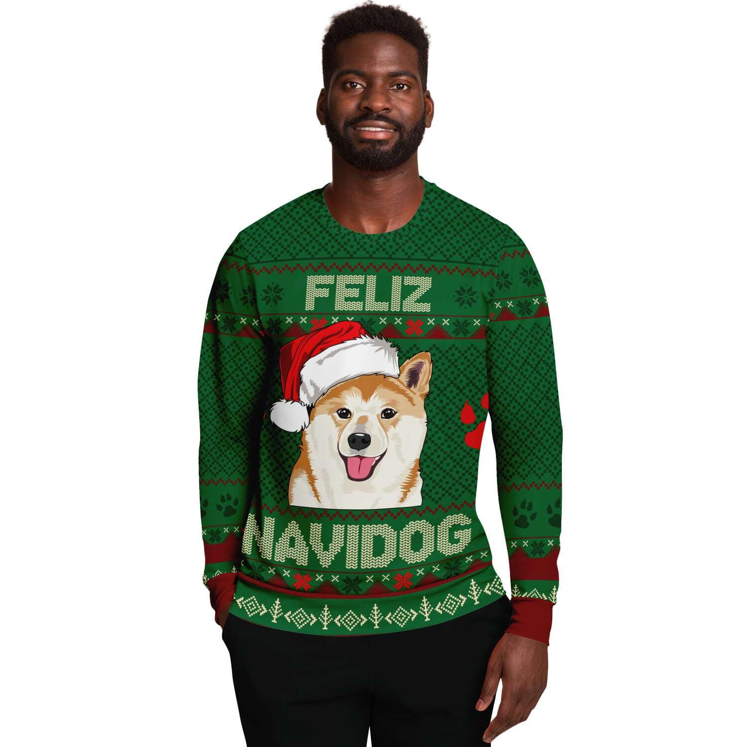 Feliz Navidog - Shiba Inu - Funny Dog Lover Ugly Christmas Sweater (Sweatshirt)