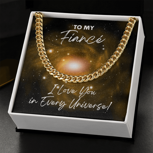 Fiance Cuban Link Chain Gift - I Love You In Every Universe Jewelry - Necklace for Doctor Strange Fan