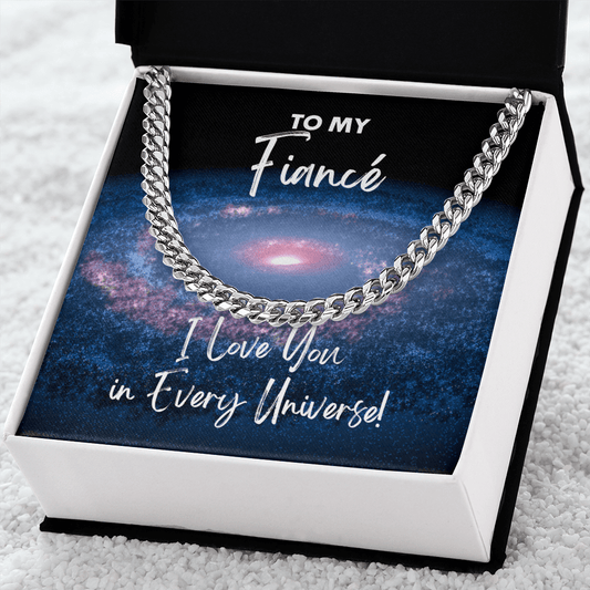 Fiance Cuban Link Chain Gift - I Love You In Every Universe Necklace - Jewelry for Doctor Strange Fan