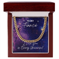 Fiance Cuban Link Chain Necklace - I Love You In Every Universe Jewelry - Gift for Doctor Strange Fan 14K Gold Over Stainless Steel Cuban Link Chain / Luxury Box