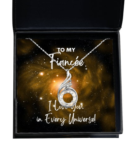 Fiancee Gift - I Love You In Every Universe - Phoenix Necklace for Anniversary, Birthday, Valentine's Day, Mother's Day, Christmas - Jewelry Gift for Comic Book Fiancee