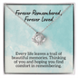 Forever Remembered Forever Loved, Loss of Loved One Necklace, Sympathy Bereavement Condolence Gift, In Loving Memory, Memorial Grief Jewelry 14K White Gold Finish / Standard Box