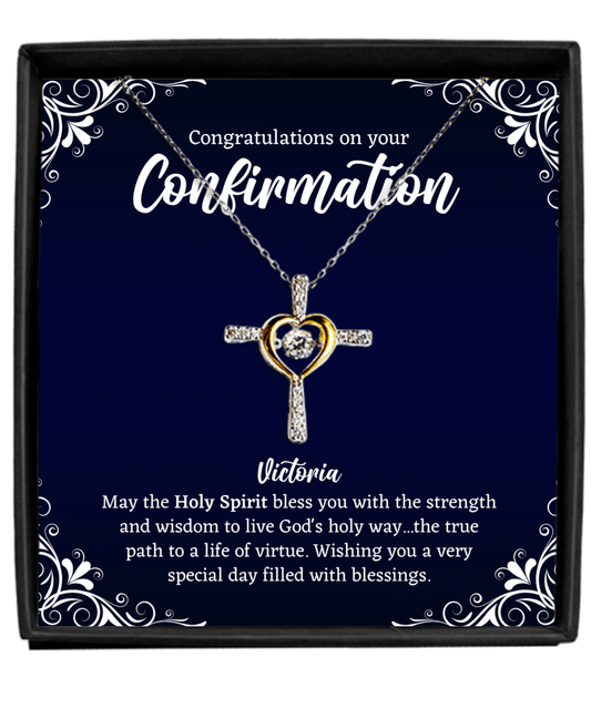 Confirmation Cross Necklace - Personalized Confirmation Gifts for Daughter, Niece, Teen Girls, Women - Confirmation Jewelry - Catholic Gift Necklace Standard Box