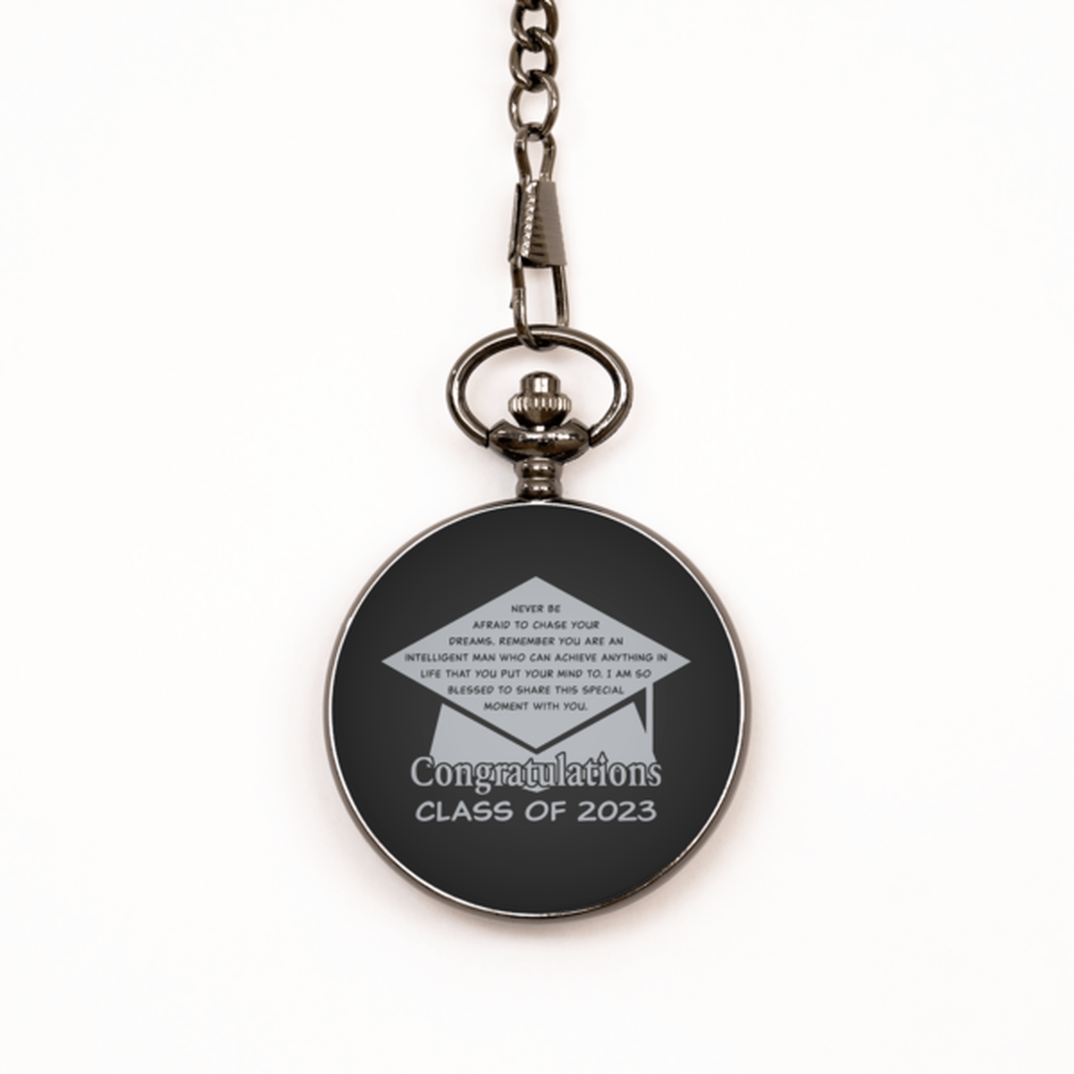Class of 2023 Graduation Gift - Black Pocket Watch - Graduation Gift for Nephew, Son, Grandson, Brother