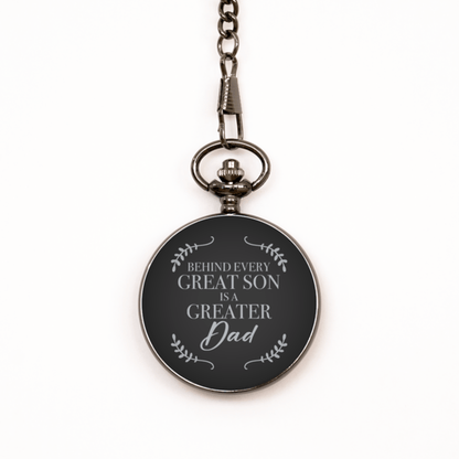 Father of the Groom Black Pocket Watch - Gift for Father-in-Law - Wedding Gift from Bride or Groom - Dad Gift from Son Fathers Day Gift
