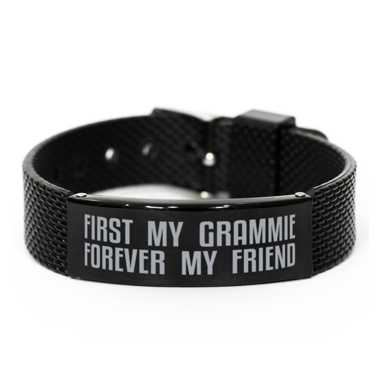 Unique Grammie Black Shark Mesh Bracelet, First My Grammie Forever My Friend, Best Gift for Grammie Birthday, Christmas