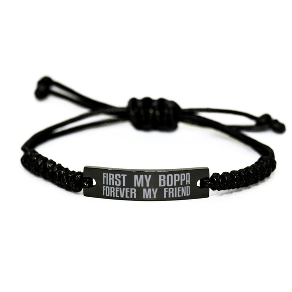 Unique Boppa Engraved Rope Bracelet, First My Boppa Forever My Friend, Best Gift for Boppa Birthday, Christmas