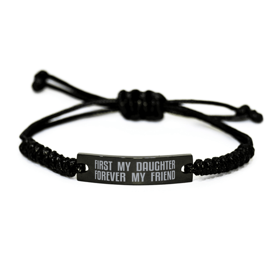 Unique Daughter Engraved Rope Bracelet, First My Daughter Forever My Friend, Best Gift for Daughter Birthday, Christmas