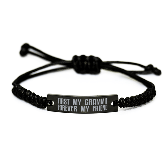 Unique Grammie Engraved Rope Bracelet, First My Grammie Forever My Friend, Best Gift for Grammie Birthday, Christmas