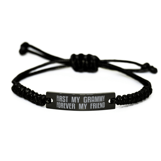 Unique Grammy Engraved Rope Bracelet, First My Grammy Forever My Friend, Best Gift for Grammy Birthday, Christmas