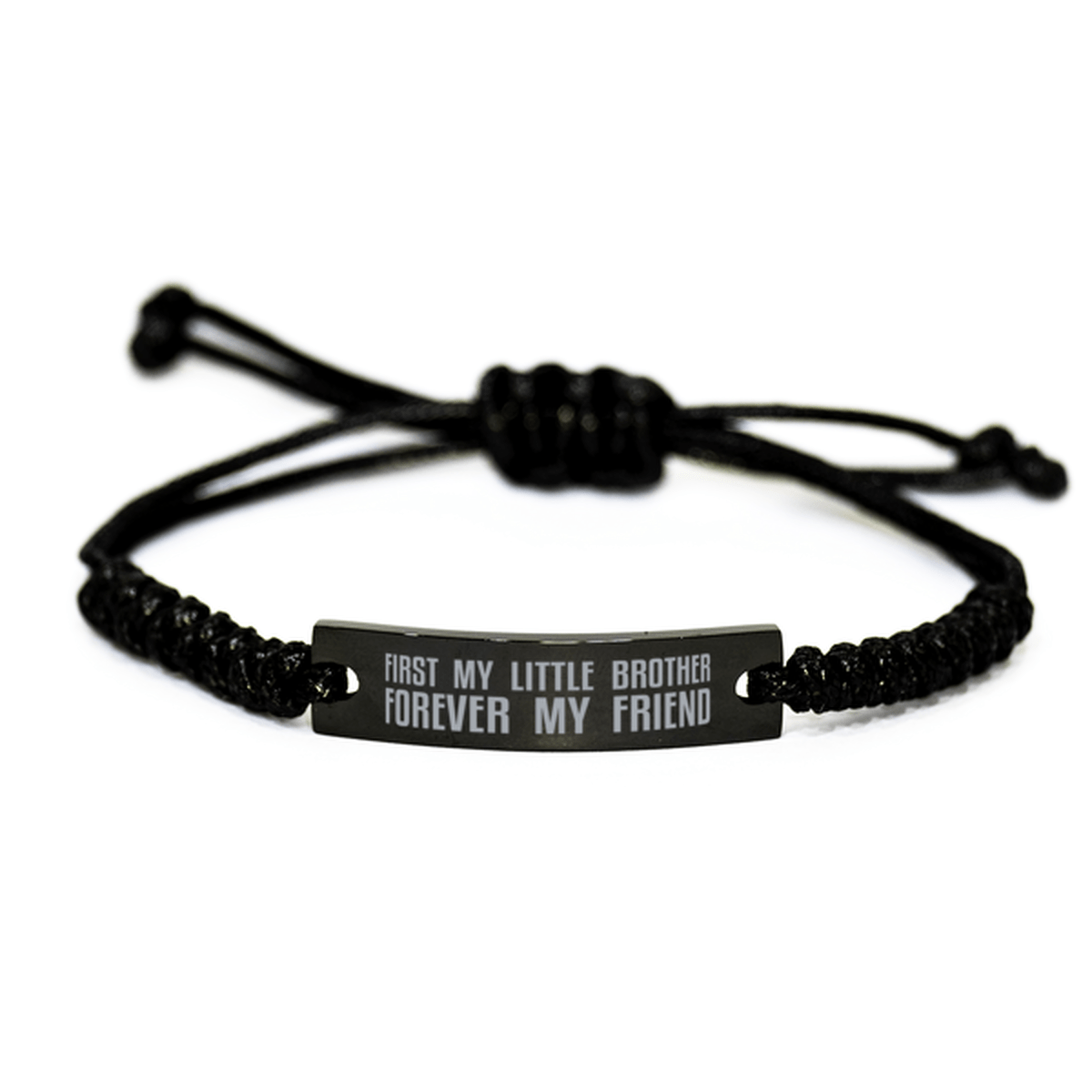 Unique Little Brother Engraved Rope Bracelet, First My Little Brother Forever My Friend, Best Gift for Little Brother Birthday, Christmas