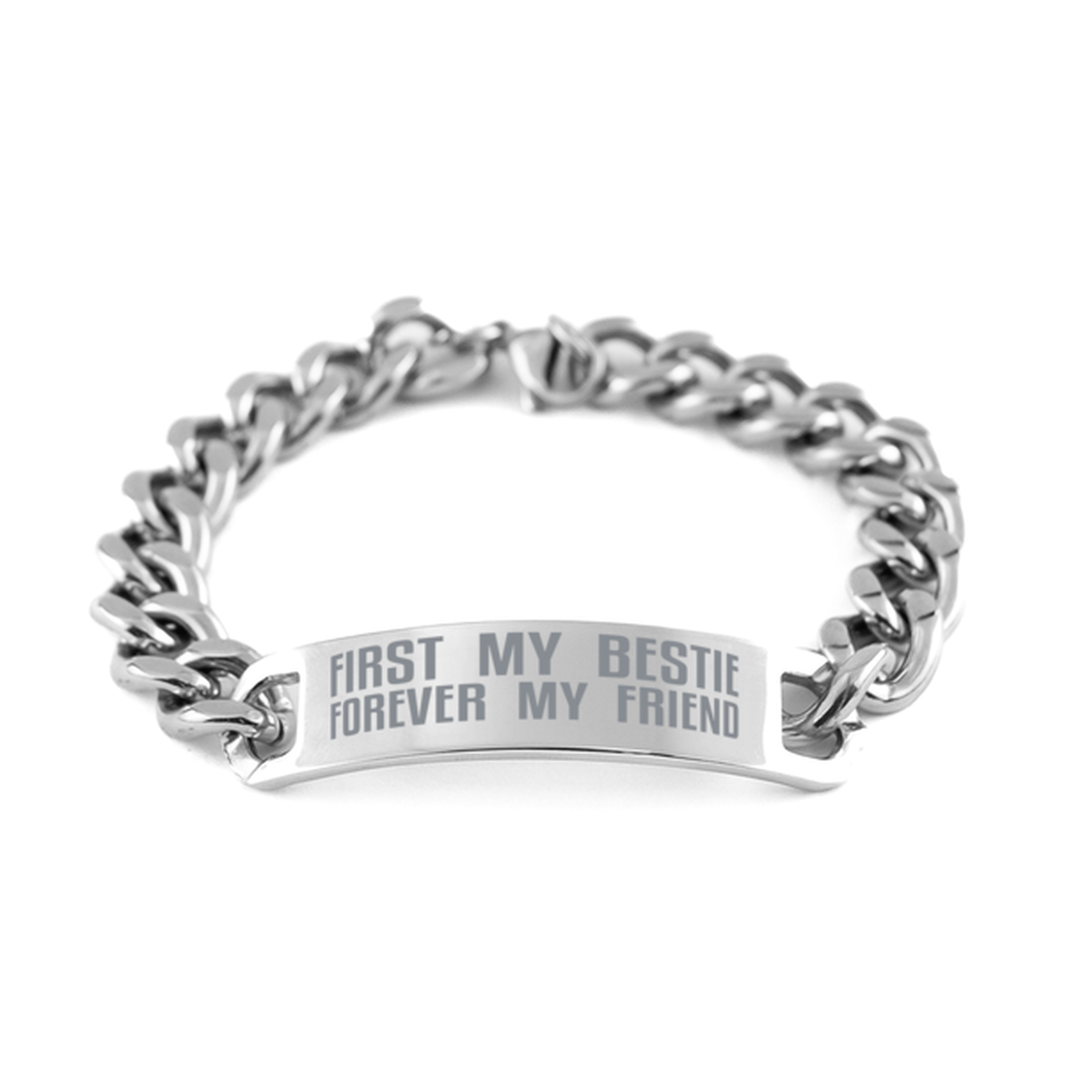 Unique Bestie Cuban Link Chain Bracelet, First My Bestie Forever My Friend, Best Gift for Bestie Birthday, Christmas