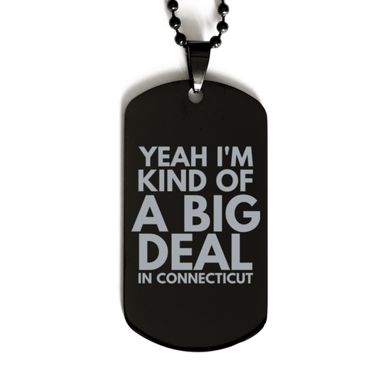 Funny Connecticut Engraved Dog Tag, I'm Kind of a Big Deal in Connecticut, Best Birthday Gifts for Family and Friends