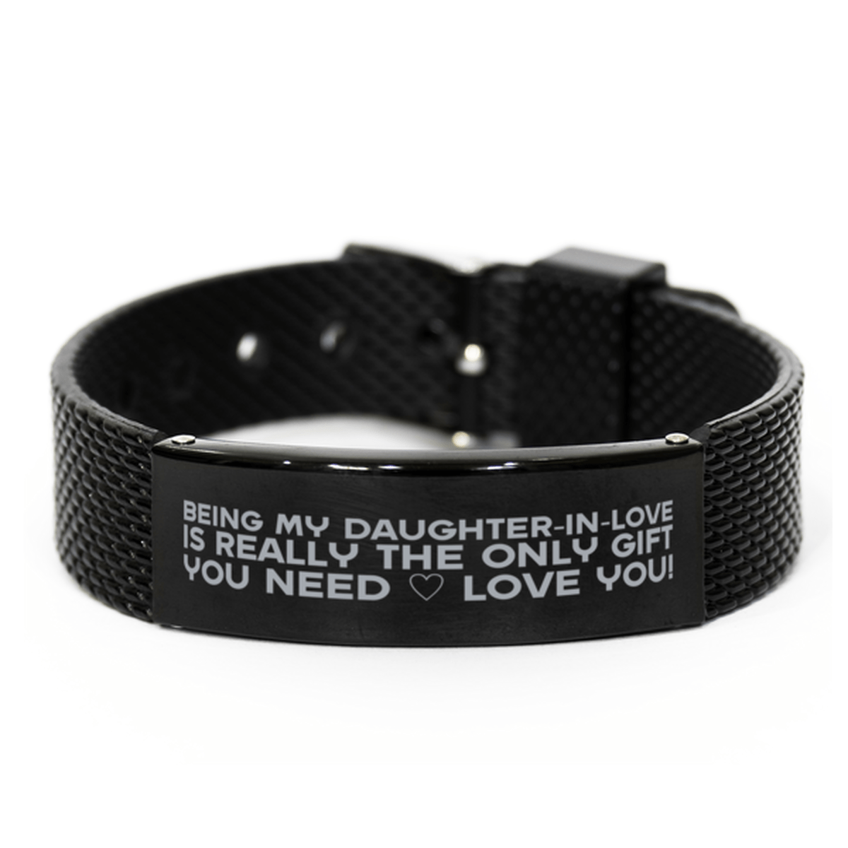 Funny Daughter-in-love Black Shark Mesh Bracelet, Being My Daughter-in-love Is Really the Only Gift You Need, Best Birthday Gifts for Daughter-in-love