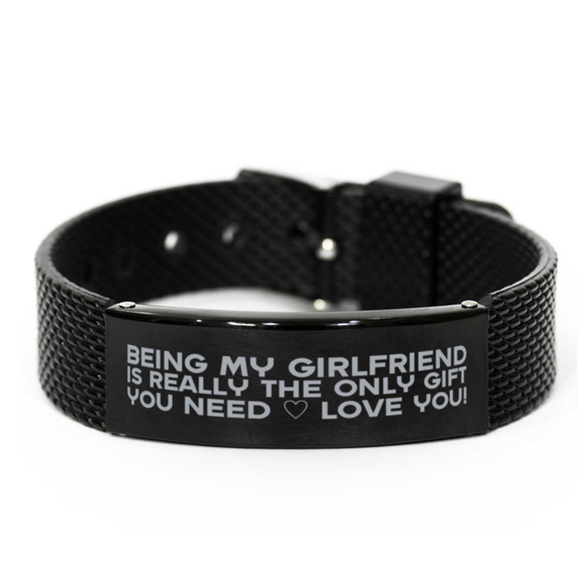 Funny Girlfriend Black Shark Mesh Bracelet, Being My Girlfriend Is Really the Only Gift You Need, Best Birthday Gifts for Girlfriend