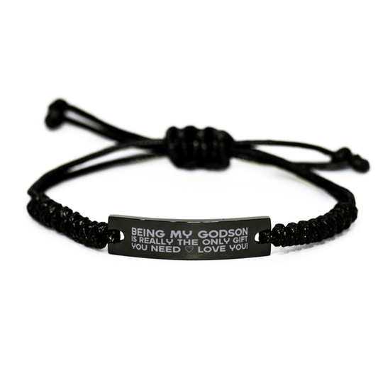 Funny Godson Engraved Rope Bracelet, Being My Godson Is Really the Only Gift You Need, Best Birthday Gifts for Godson