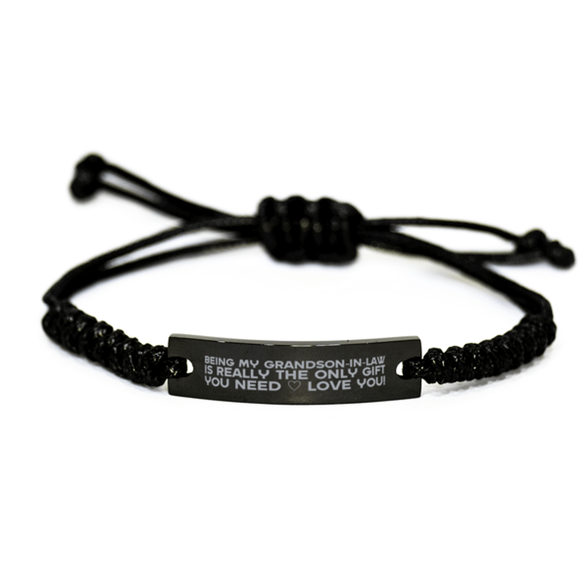 Funny Grandson-in-law Engraved Rope Bracelet, Being My Grandson-in-law Is Really the Only Gift You Need, Best Birthday Gifts for Grandson-in-law