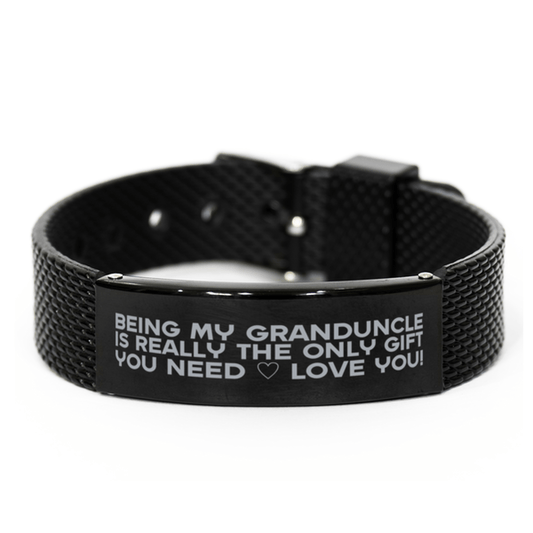 Funny Granduncle Black Shark Mesh Bracelet, Being My Granduncle Is Really the Only Gift You Need, Best Birthday Gifts for Granduncle