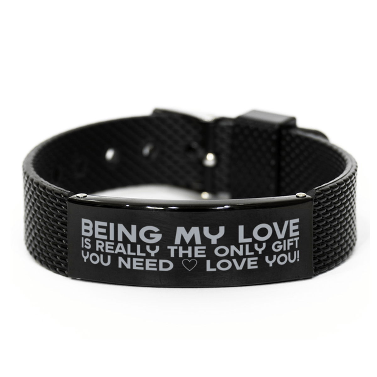 Funny Love Black Shark Mesh Bracelet, Being My Love Is Really the Only Gift You Need, Best Birthday Gifts for Love