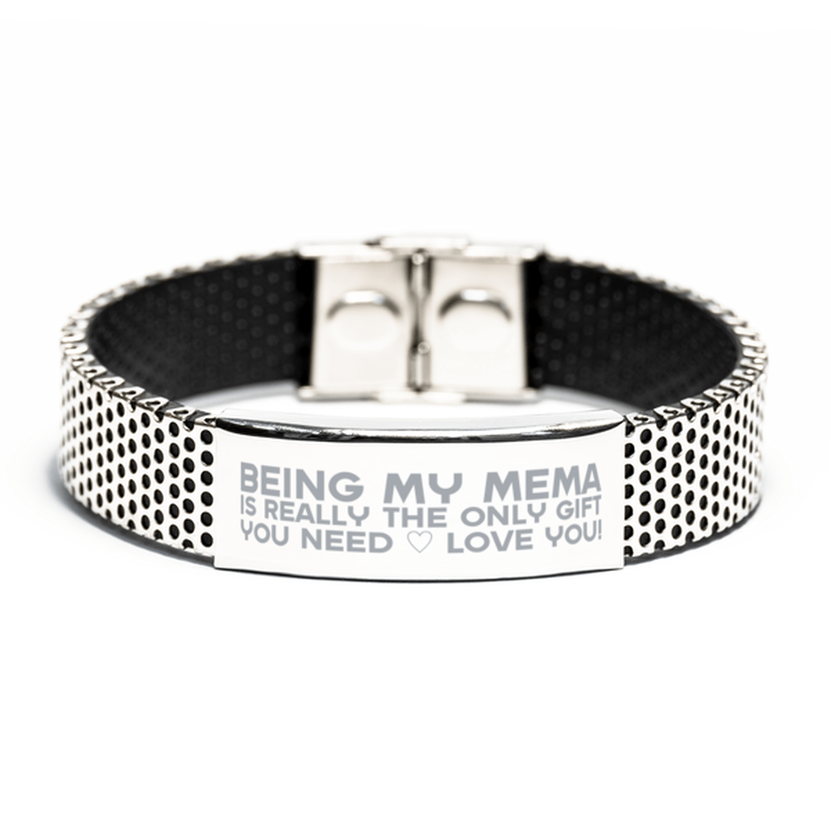 Funny Mema Stainless Steel Bracelet, Being My Mema Is Really the Only Gift You Need, Best Birthday Gifts for Mema