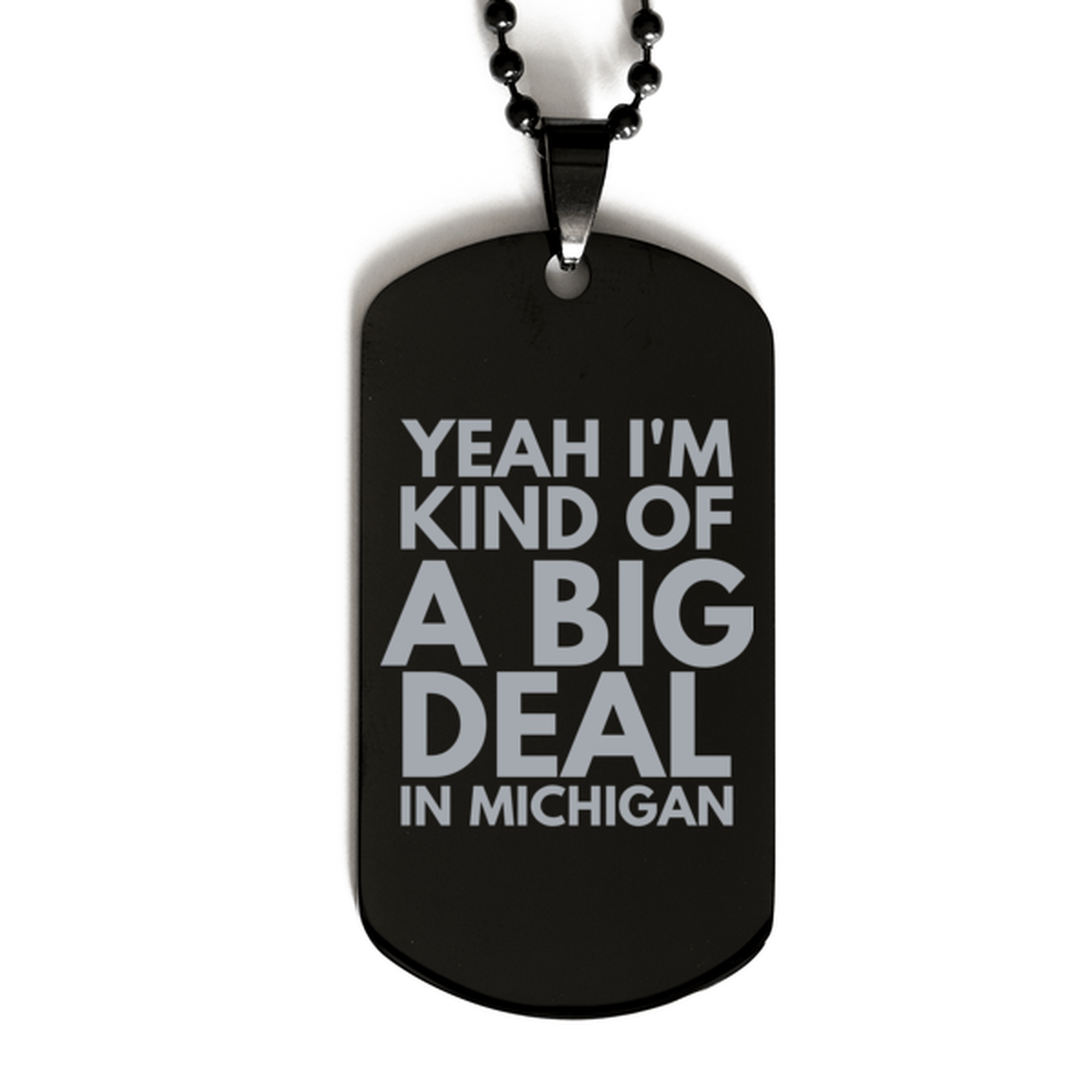 Funny Michigan Engraved Dog Tag, I'm Kind of a Big Deal in Michigan, Best Birthday Gifts for Family and Friends