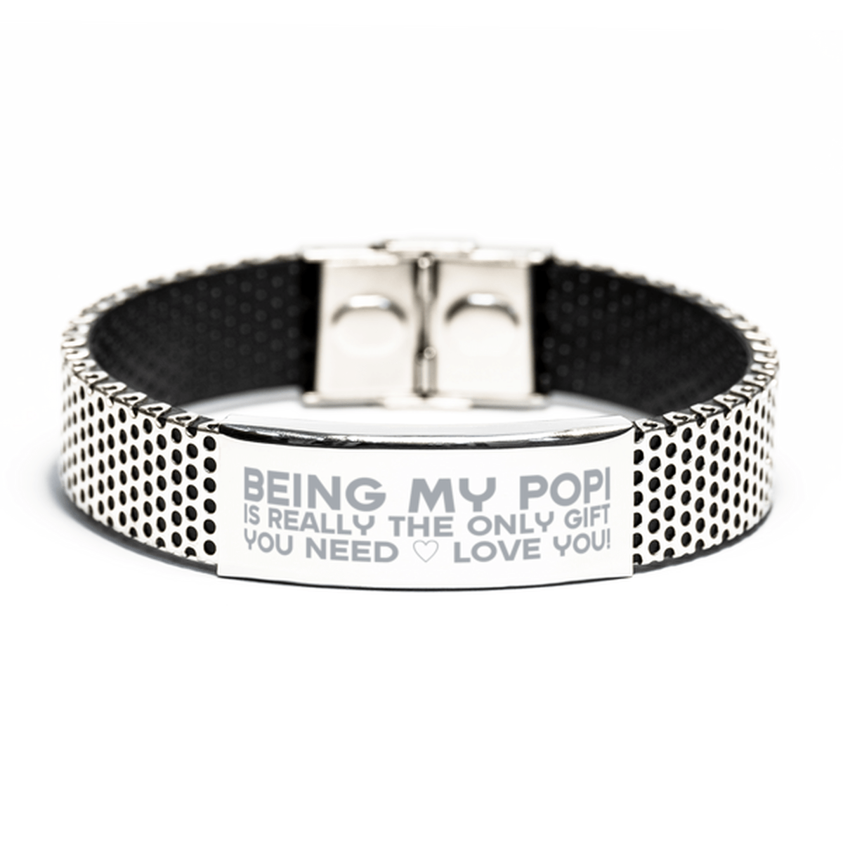 Funny Popi Stainless Steel Bracelet, Being My Popi Is Really the Only Gift You Need, Best Birthday Gifts for Popi