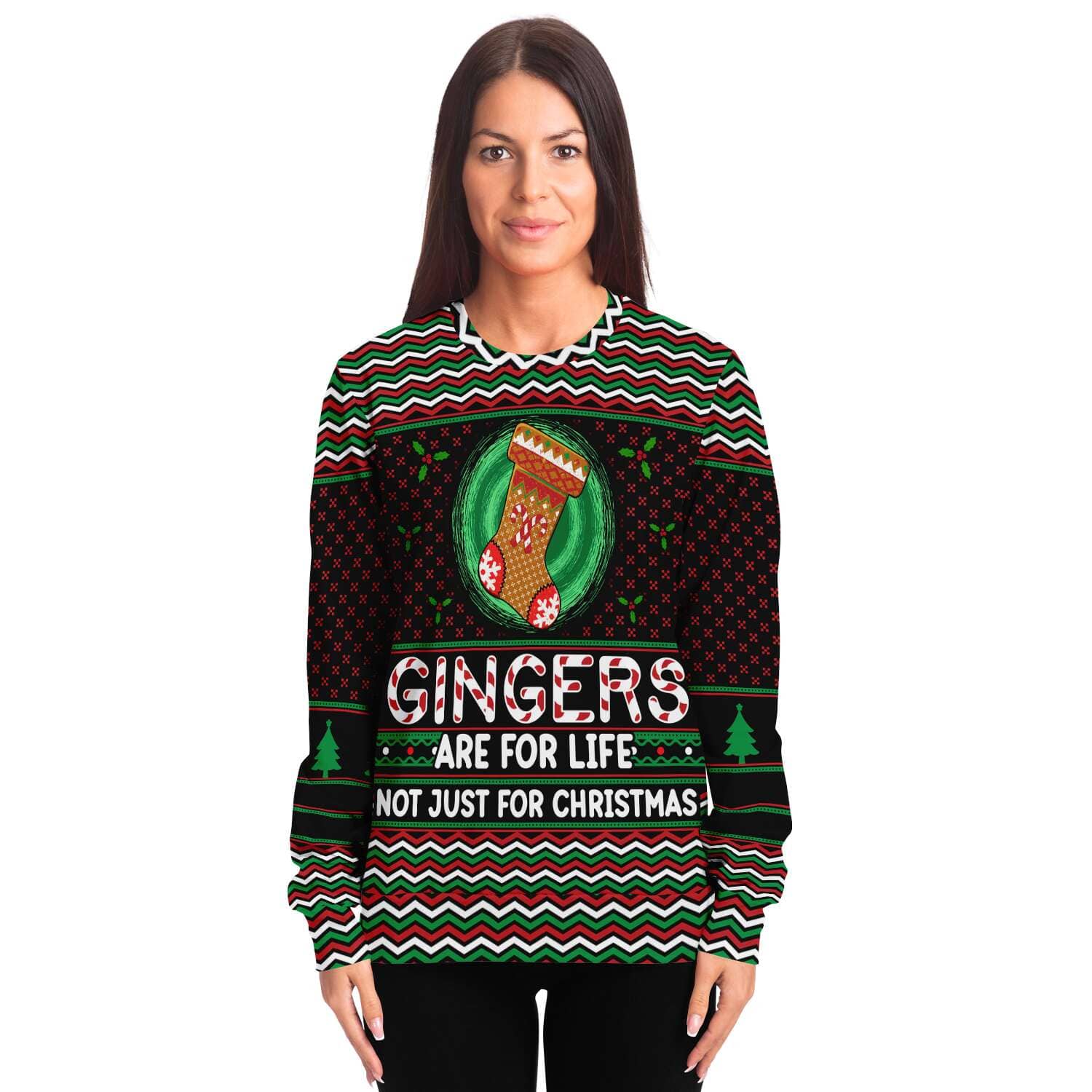 Gingers Are For Life Not Just Xmas - Funny Redhead Ugly Christmas Sweater (Sweatshirt)
