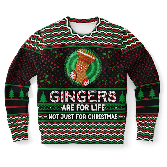 Gingers Are For Life Not Just Xmas - Funny Redhead Ugly Christmas Sweater (Sweatshirt) XS