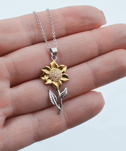 Girlfriend Gift - I Love You In Every Universe - Sunflower Necklace for Birthday, Anniversary, Valentine's Day, Mother's Day, Christmas - Jewelry Gift for Comic Book Girlfriend